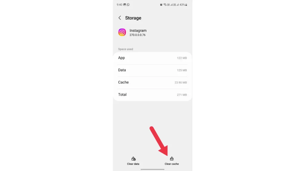 Clear Instagram app cache step-3