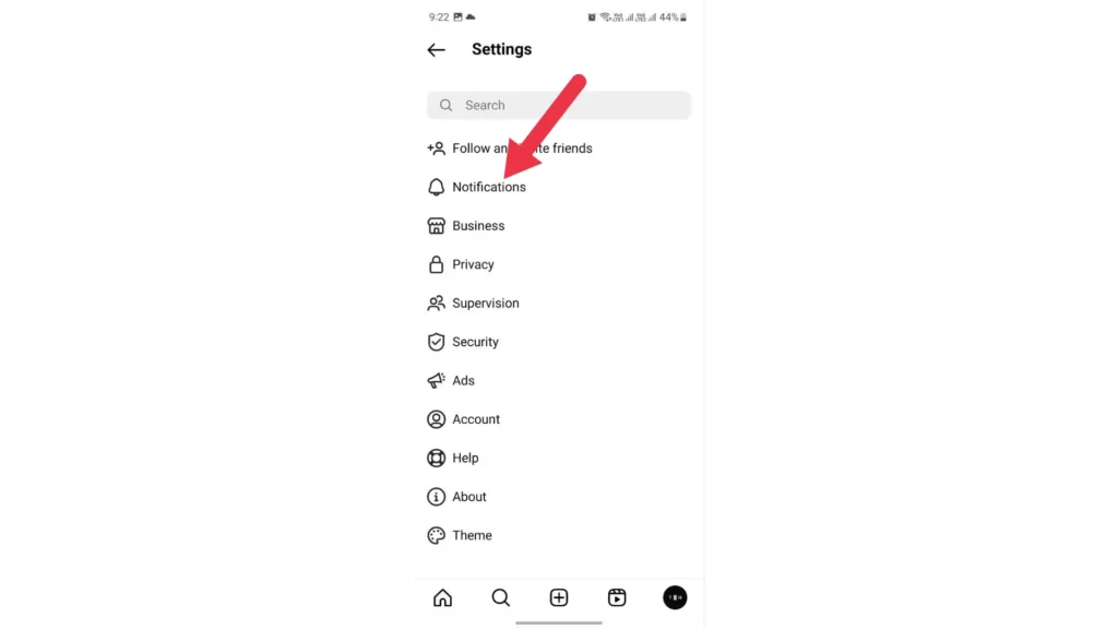 Instagram app notification settings step-3