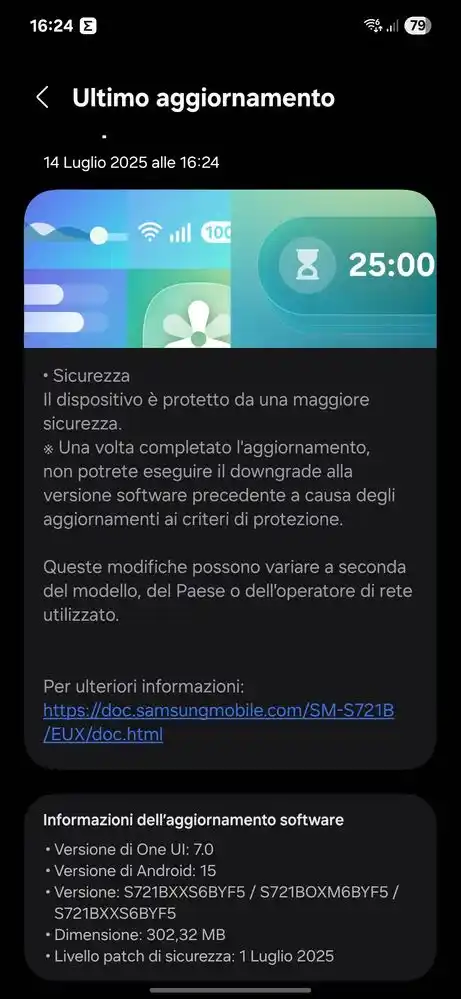 Galaxy S24 FE July 2025 security update - Europe