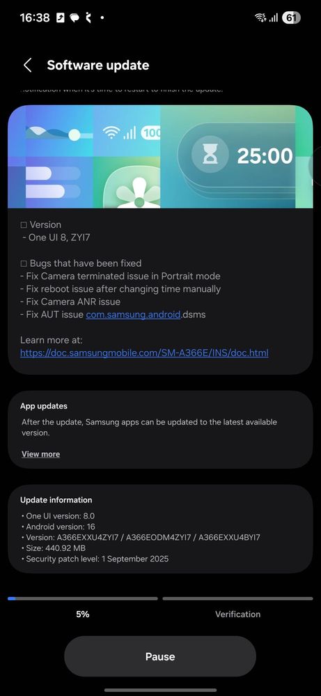 Galaxy A36 One UI 8 beta 2
