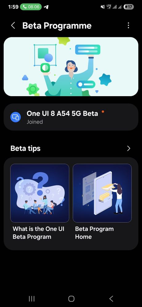 Galaxy A54 One UI 8 beta