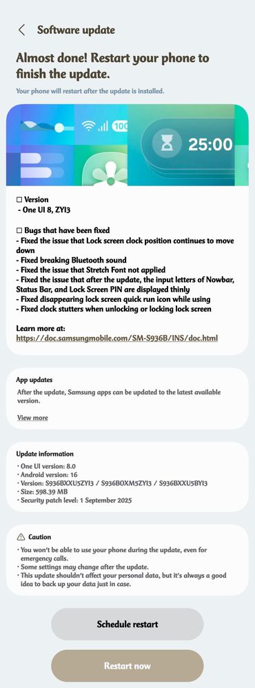 Galaxy S25 One UI 8 beta 7 update