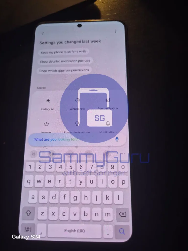 One UI 8.5 settings - search feature