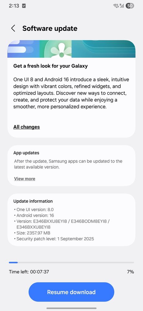 Galaxy F34 One UI 8 update
