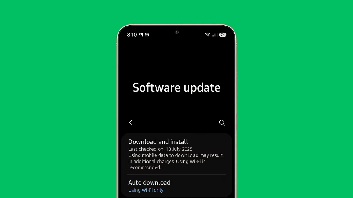 Samsung One UI software update page