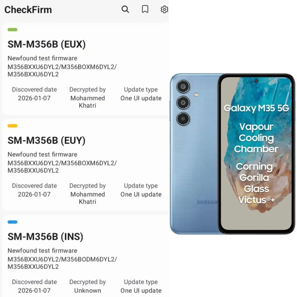Galaxy M35 One UI 8.5 testing