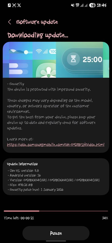 Galaxy S24 series January 2026 security update expansion
