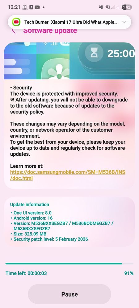 Galaxy M53 February 2026 security update